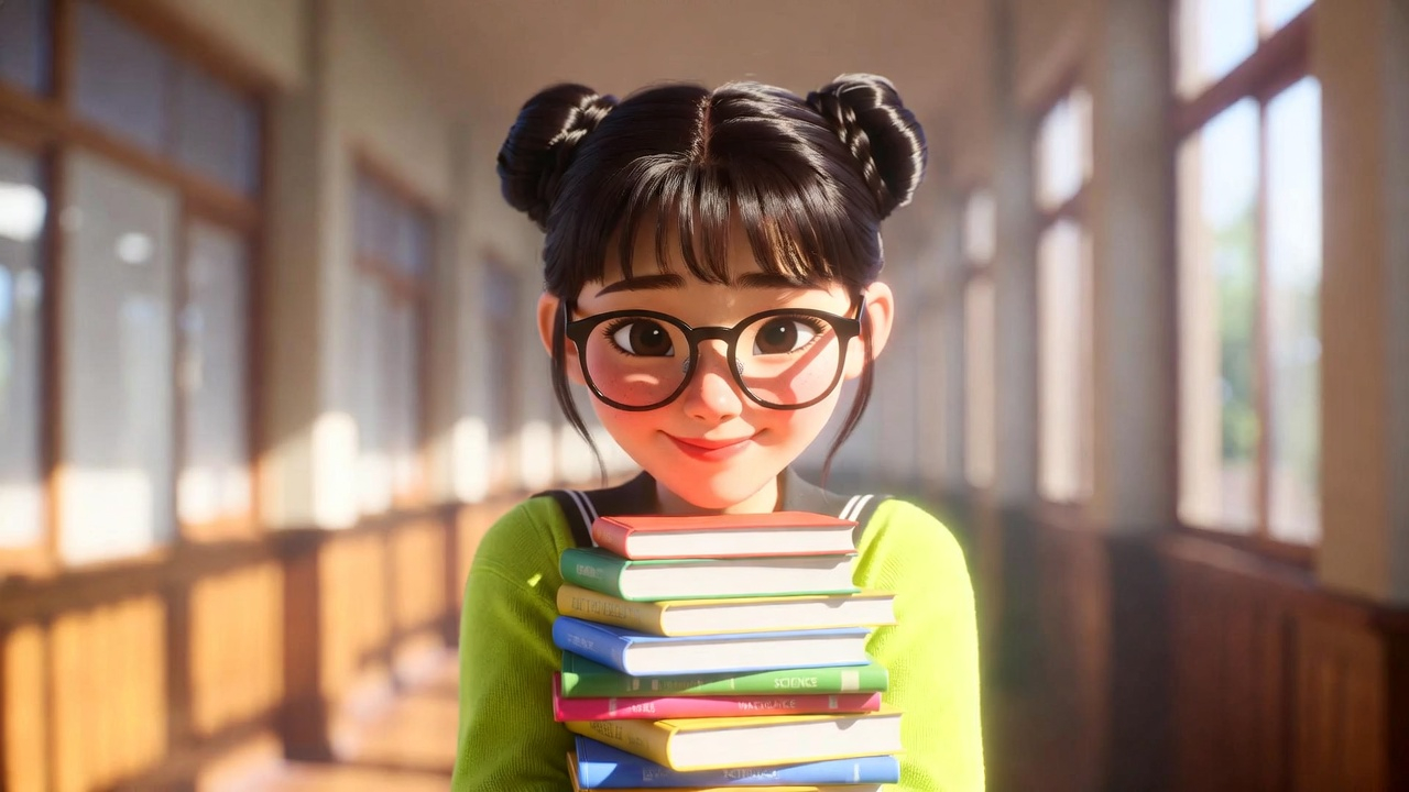 Student with books